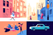 draw vectorised, modern, flat illustrations