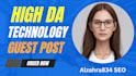 build do follow backlinks via tech guest post, link insertion on high da sites