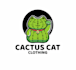design cartoon cactus cat logo
