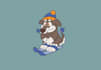 design dog mascot ski school kids logo