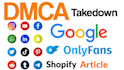 send dmca takedown notice to remove copyright post article private content etc