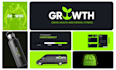 design logo, brand style guide or brand identity guidelines with branding kit