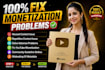 fix youtube monetization issues, reused content issue, adsense problem
