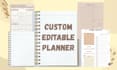 custom printable, editable planner, workbook, worksheet, journal on canva