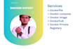 help you with docker, dockerfile, image, container, compose, and registry