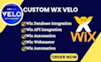 do custom wix velo code wix studio design wix velo database redesign wix website