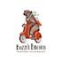 design charming bear riding a scooter logo
