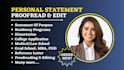 edit personal statement for medical school, residency sop, eras lor, fellowship