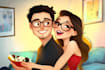 draw cartoon disney couple portrait