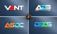 design font, lettering, typography and initial bold logo