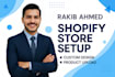 setup and customization shopify store