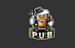 do crate pub mascot logo design with express delivery