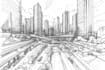 draw urban architectural design concept sketches
