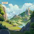 draw anime background style, visual novel 2d art