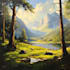 paint a real landscape oil painting on canvas