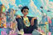 create cartoon album cover illustration
