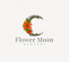 design unique flower moon logo