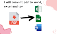 manually convert scanned PDF to excel with accurate data entry