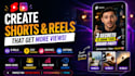 create shorts and reels with b rolls, text ,graphics caption