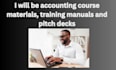 develop your accounting course materials, training manuals and pitch decks