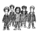 create a unique sketchy punk rock character illustration