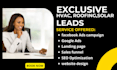 generate exclusive hvac solar roofing leads pressure washing air duct leads
