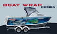 do a creative boat wrap, jet ski, yacht, surfboard, or ship boat wrap,