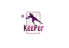 make cool young girl soccer keepers logo design