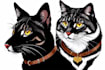 draw pet portrait, vector portrait, animal illustration