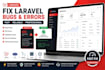fix laravel bugs, API errors, database and server issues