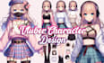 draw anime vtuber character sheet, live2d reference avatar model design, chibi