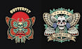 design amazing skull dragonfly logo