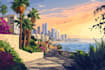 draw a flat vector landscape illustration