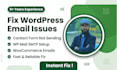 fix wordpress contact form not sending email and other bugs