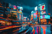 make futuristic cyberpunk city and sci fi concept art