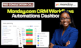 setup monday com CRM workflows ai automations dashboards sales pipelines make va
