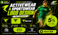 do activewear and sportswear logo design for your brand