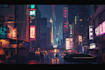 do cyberpunk scifi futuristic city