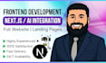 landing page development, website development with nextjs, ai integration