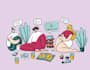 draw an illustration in a flat style