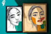 make scribble art, abstract line portrait