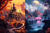 create concept art, fantasy landscapes, background scenes