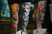 develop a geometric style sleeve tattoo design
