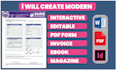 create interactive editable clickable pdf invoice and  form