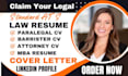write unique ats barrister, attorney, legal, paralegal, law school, MBA resume