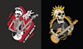 design music skeleton guitar logo with illustration