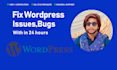 fix wordpress issues bug critical error, elementor pro, divi website expert help