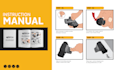 design an instruction manual, user guide or illustrated steps