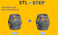 convert stl to step, iges or solidworks editable model