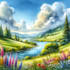 draw a watercolor landscape illustration